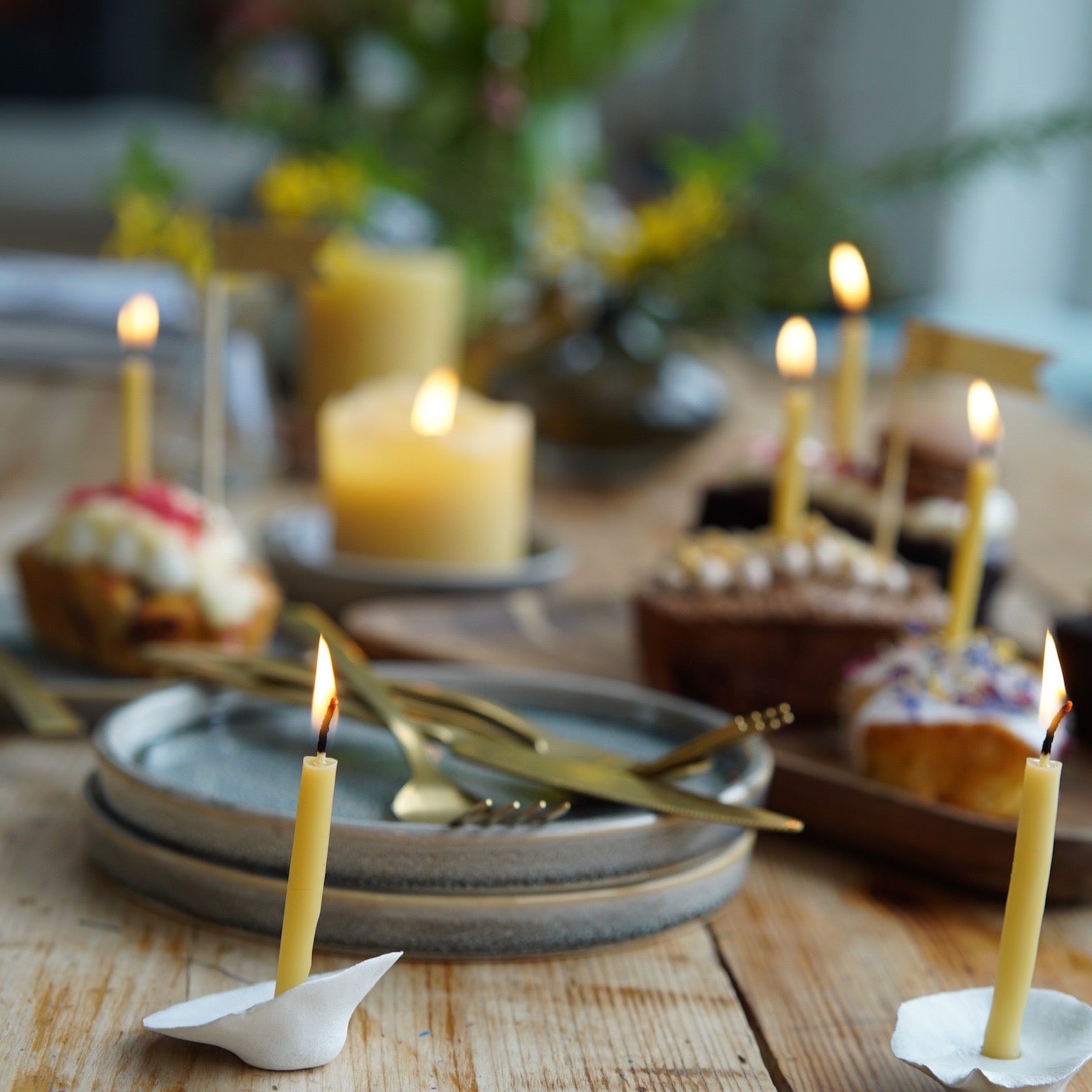 Natural beeswax Party Candles