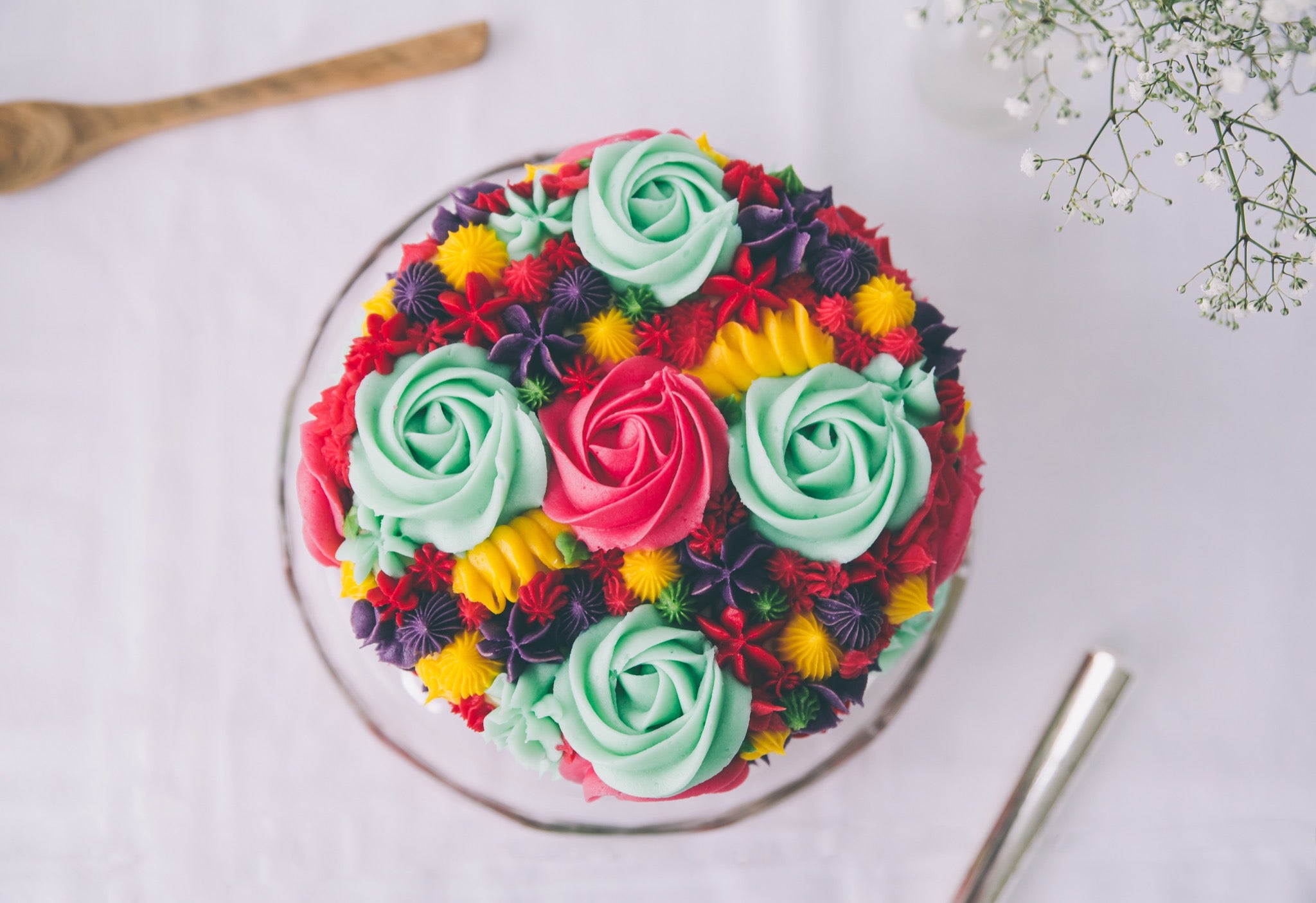 Full Buttercream Flowers Cake