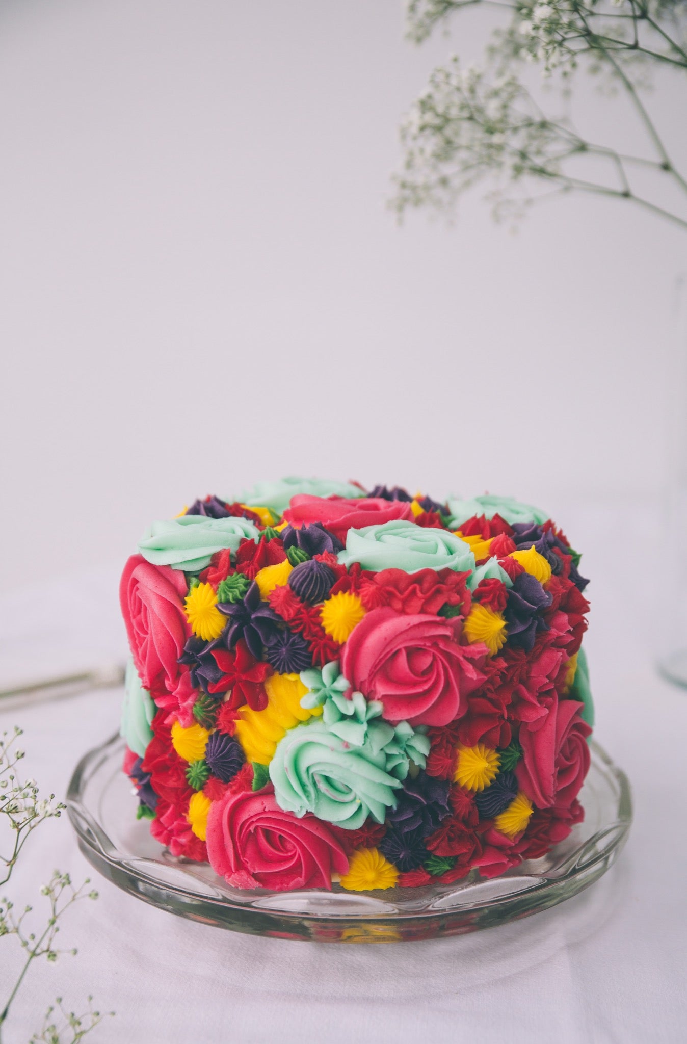 Full Buttercream Flowers Cake