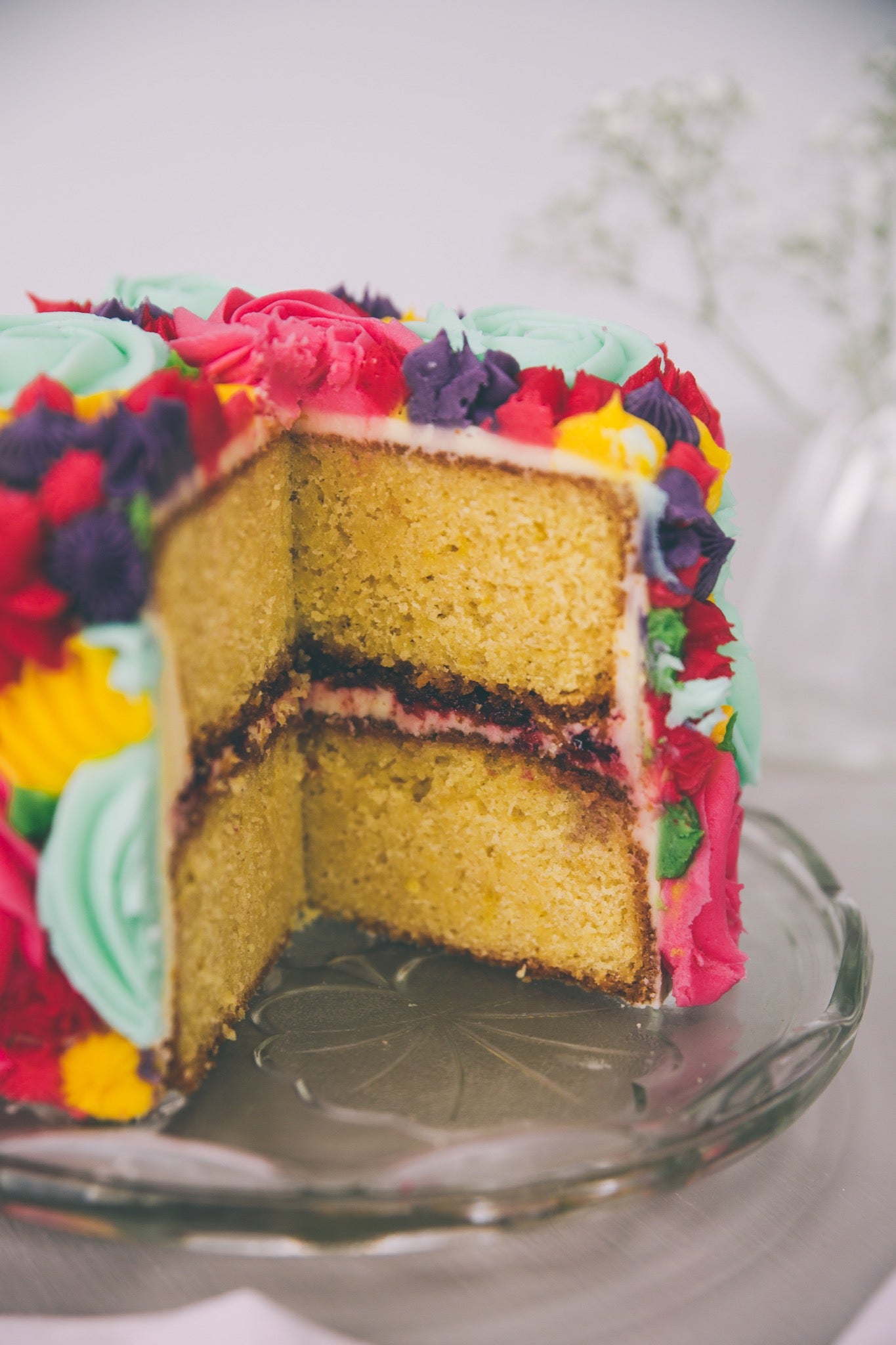 Full Buttercream Flowers Cake