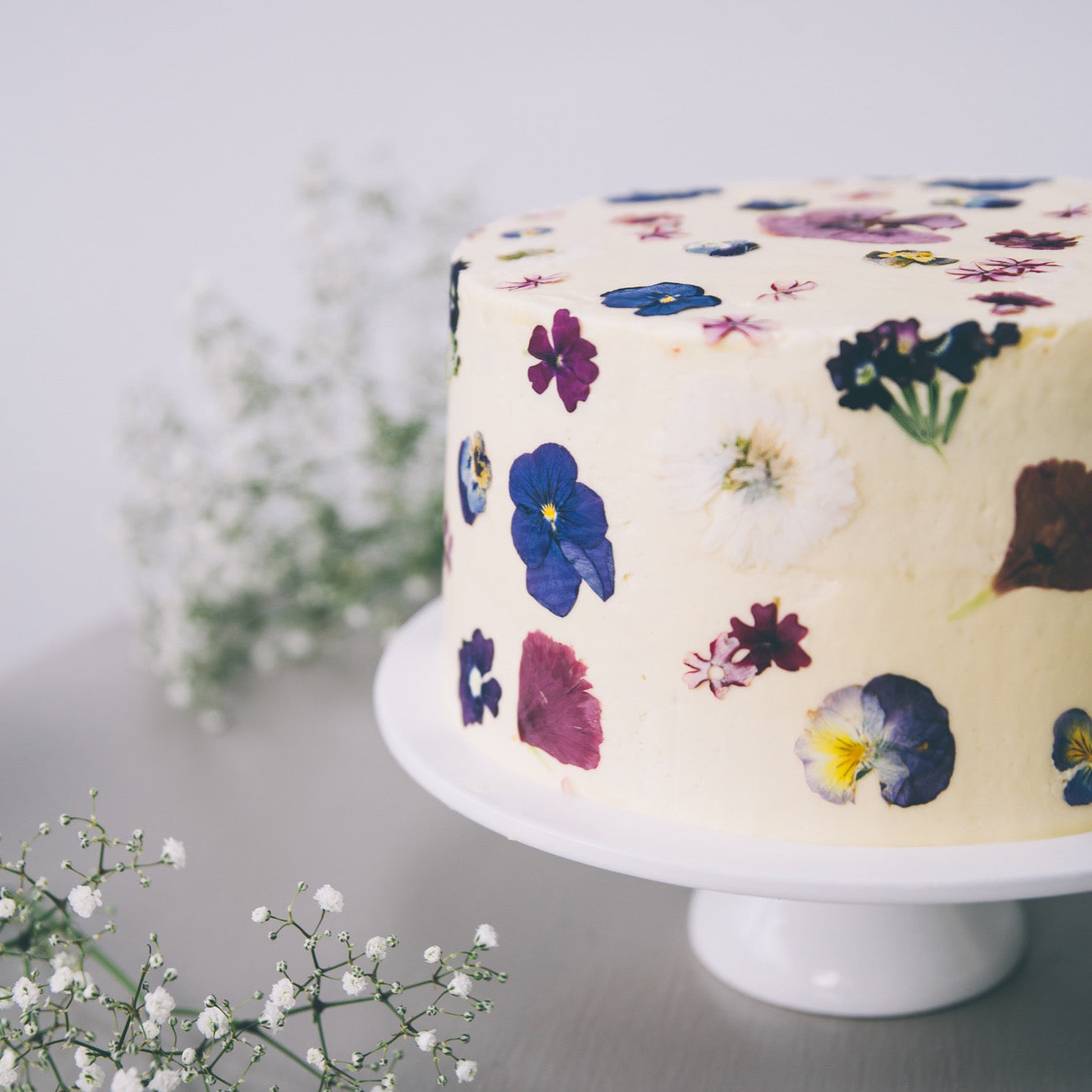Pressed Wildflowers Cake